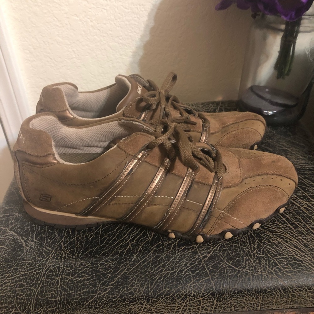Brown Suede Skechers Sneakers Size 9 1/2.